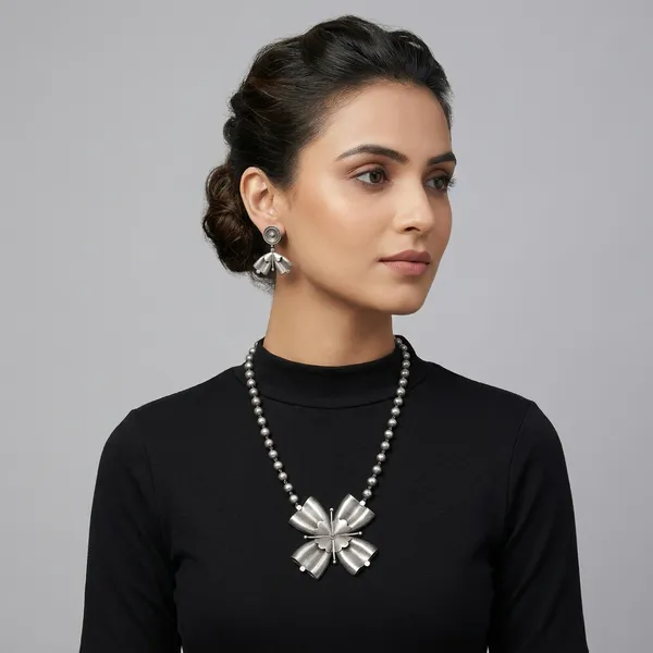 Silver_Alloy_Bow_Pendant_Jewelry_Set_For_Women