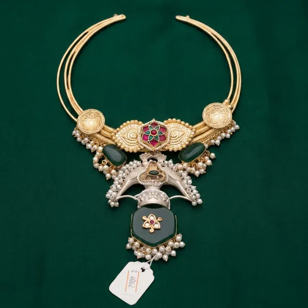 Multicolor_Alloy_Emerald_Pearl_Hasli_Necklace_Set_For_Women