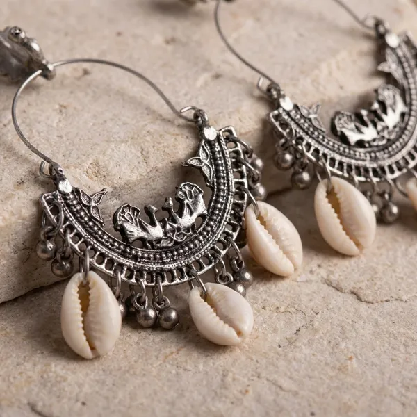 Silver_Alloy_Shell_Chandelier_Earrings_For_Women
