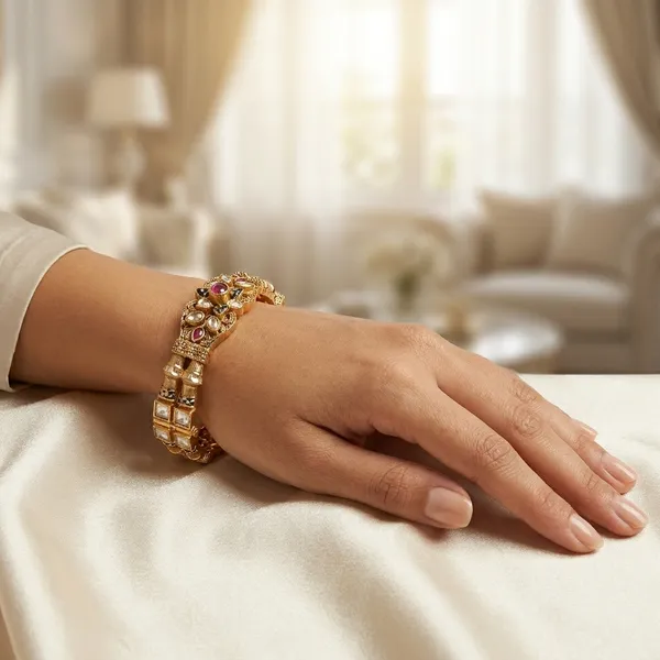 Gold_Alloy_Gemstone_Filigree_Crystal_Bangles_For_Women
