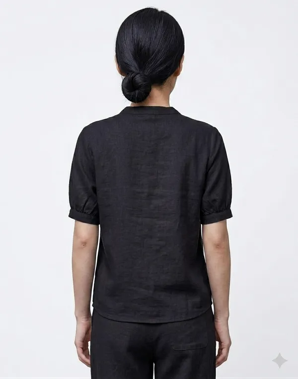 Black_Solid_V_Neck_Top_For_Women