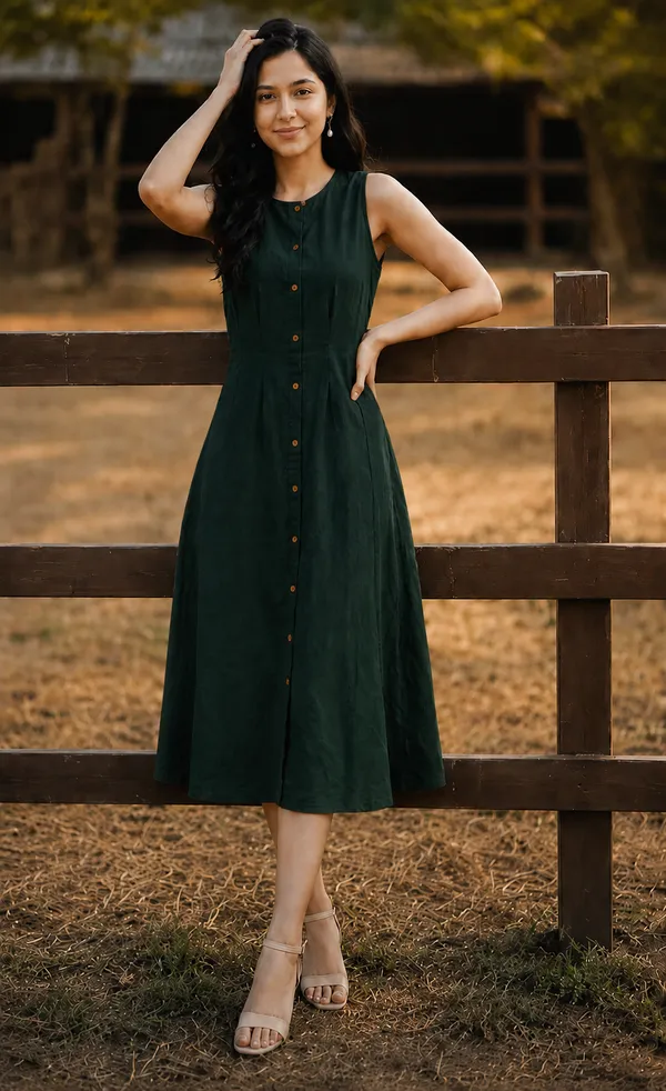 Women's_Sleeveless_A-Line_Midi_Dress_|_Front_Button_|_Soft_Cotton_Blend_Casual_Dress