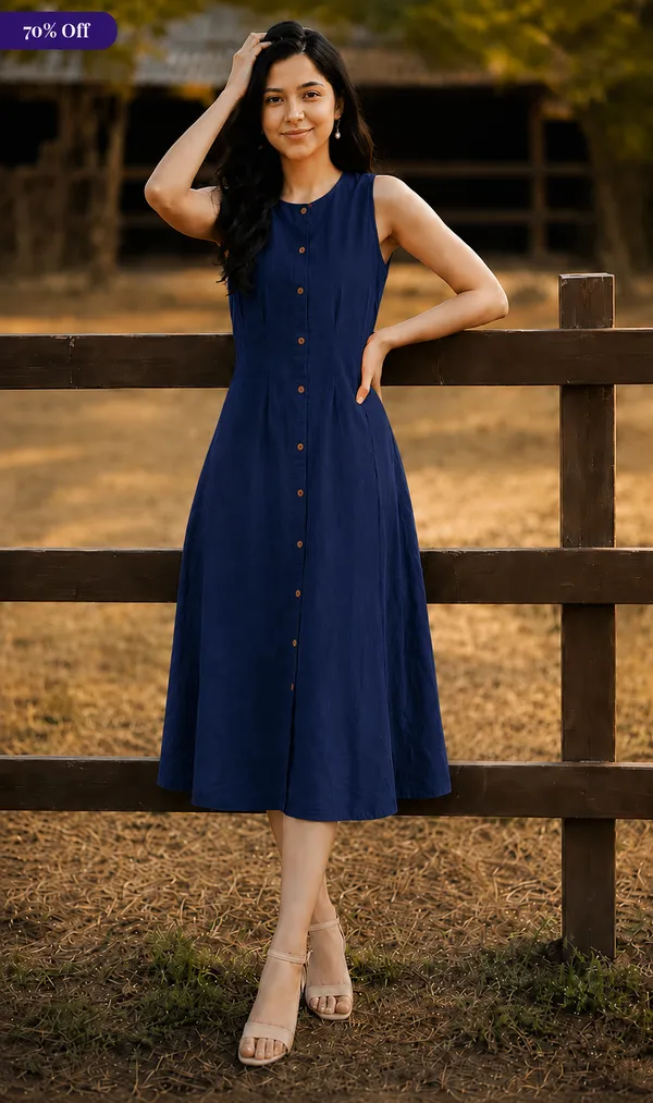 Women's_Sleeveless_A-Line_Midi_Dress_|_Front_Button_|_Soft_Cotton_Blend_Casual_Dress