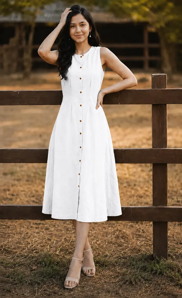 Women's_Sleeveless_A-Line_Midi_Dress_|_Front_Button_|_Soft_Cotton_Blend_Casual_Dress