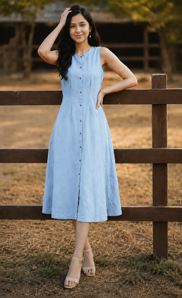 Women's_Sleeveless_A-Line_Midi_Dress_|_Front_Button_|_Soft_Cotton_Blend_Casual_Dress