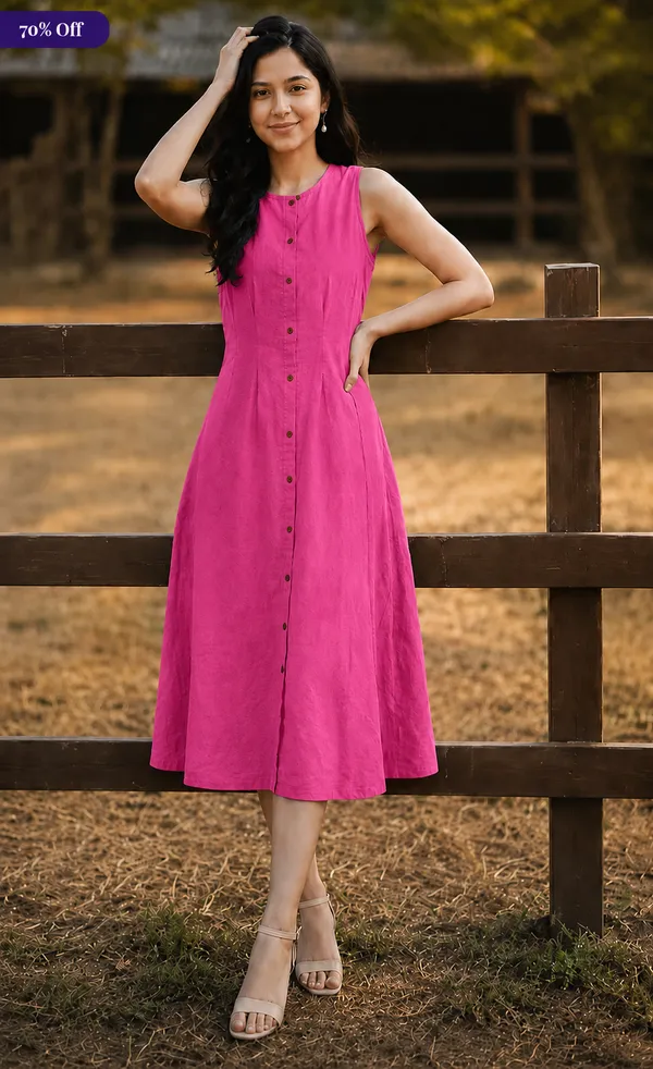 Women's_Sleeveless_A-Line_Midi_Dress_|_Front_Button_|_Soft_Cotton_Blend_Casual_Dress