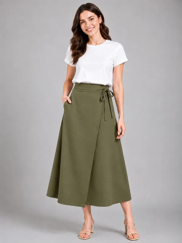 Women_Wrap-Around_A-Line_Midi_Skirt_with_Tie_Waist_|_Stylish_Casual_&_Western_Wear