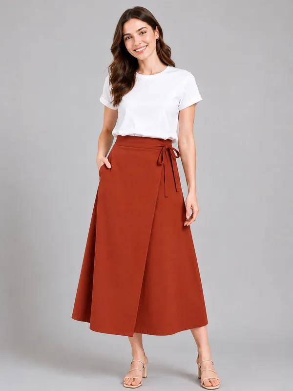 Women_Wrap-Around_A-Line_Midi_Skirt_with_Tie_Waist_|_Stylish_Casual_&_Western_Wear