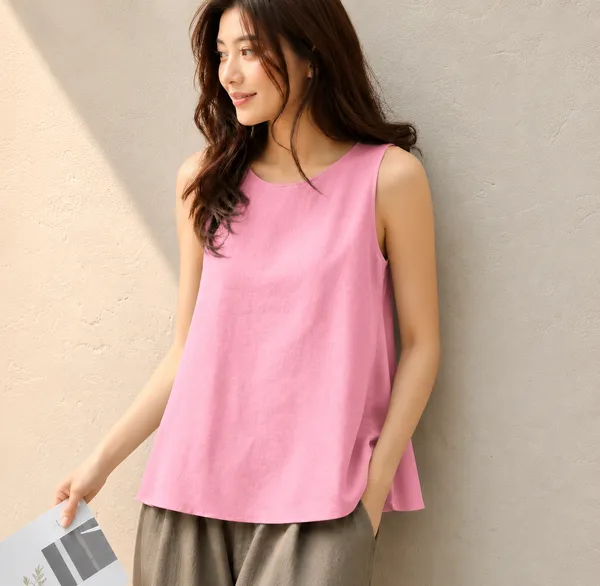 Women's_Sleeveless_A-Line_Top_|_Round_Neck_Casual_Summer_Tunic