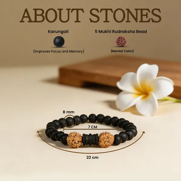 Karungali_Rudraksha_Damru_Bracelet_for_Men_&_Women_|_Natural_Karungali_Wood_&_Rudraksha_Beaded_Bracelet_|_Protection,_Focus_&_Spiritual_Energy_Bracelet_|_Handmade_Stretch_Wellness_Bracelet