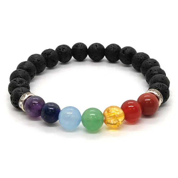 7_Chakra_Black_Lava_Stone_Bracelet_for_Men_&_Women_|_Natural_Healing_Crystal_Beaded_Bracelet_|_Chakra_Balancing,_Protection,_Meditation_&_Positive_Energy_Bracelet_|_Handmade_Stretch_Spiritual_Wellness_Jewelry