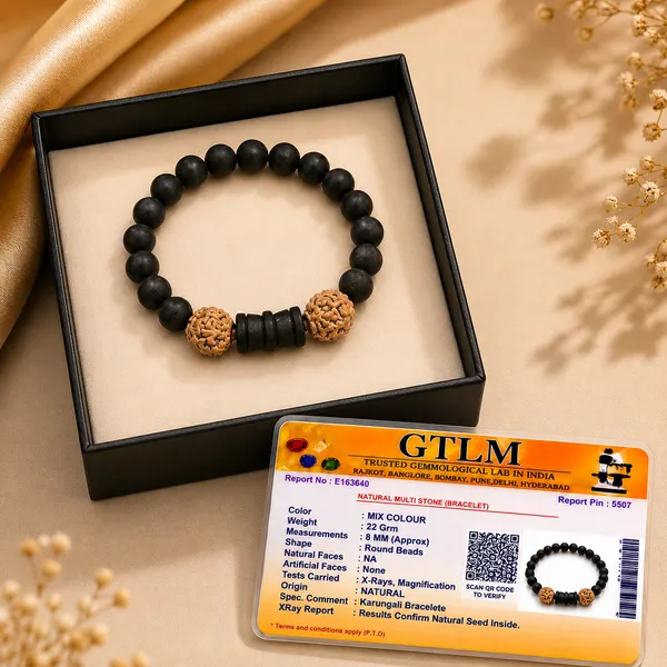 Karungali_Rudraksha_Damru_Bracelet_for_Men_&_Women_|_Natural_Karungali_Wood_&_Rudraksha_Beaded_Bracelet_|_Protection,_Focus_&_Spiritual_Energy_Bracelet_|_Handmade_Stretch_Wellness_Bracelet