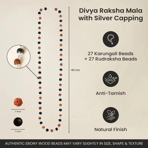 Karungali_Rudraksha_Silver_Cap_108_Bead_Prayer_Mala