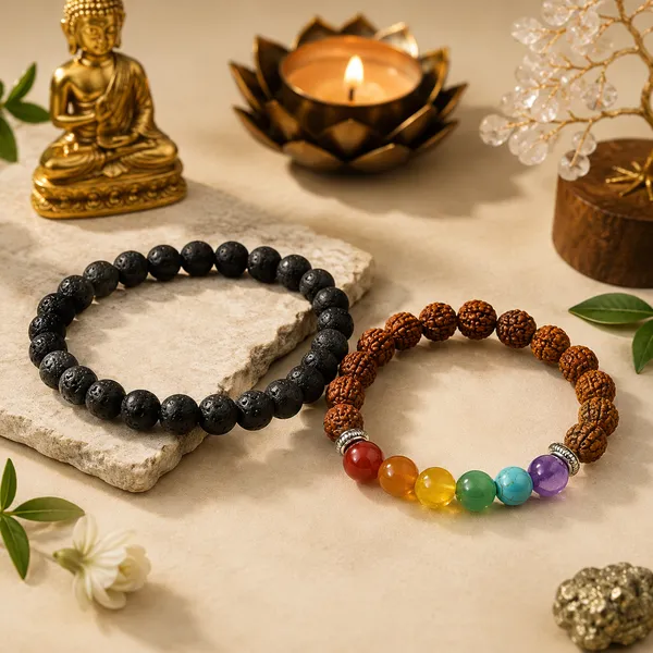 7_Chakra_Rudraksha_&_Black_Lava_Stone_Bracelet_Combo_for_Men_&_Women_|_Spiritual_Protection,_Chakra_Balancing_&_Positive_Energy_Bracelet_Set_|_Handmade_Healing_Crystal_Jewelry