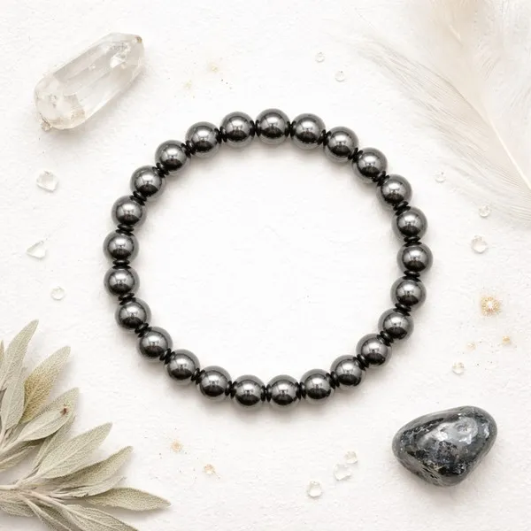 Natural_Silver_Hematite_Bracelet_for_Men_&_Women_|_Grounding,_Protection_&_Confidence_Crystal_Bracelet_|_Handmade_Metallic_Hematite_Beaded_Bracelet_for_Strength,_Focus,_Wealth_Mindset_&_Positive_Energy
