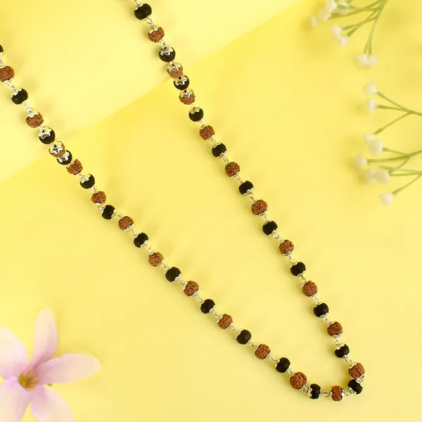 Karungali_Rudraksha_Silver_Cap_108_Bead_Prayer_Mala
