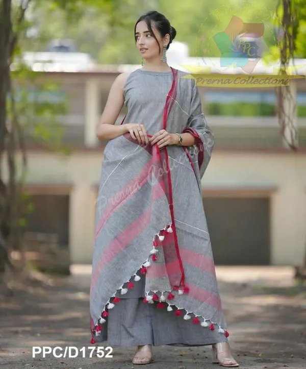 Beautiful_Cotton__kurta_set_with_pure_linen__Dupatta_