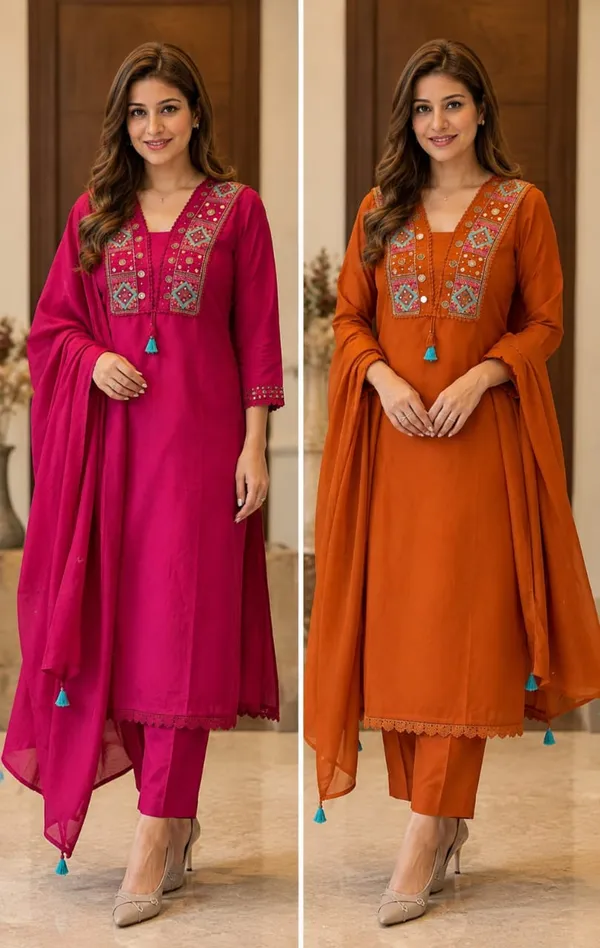 Beautiful_Rani_color__cotton_kurta_set_