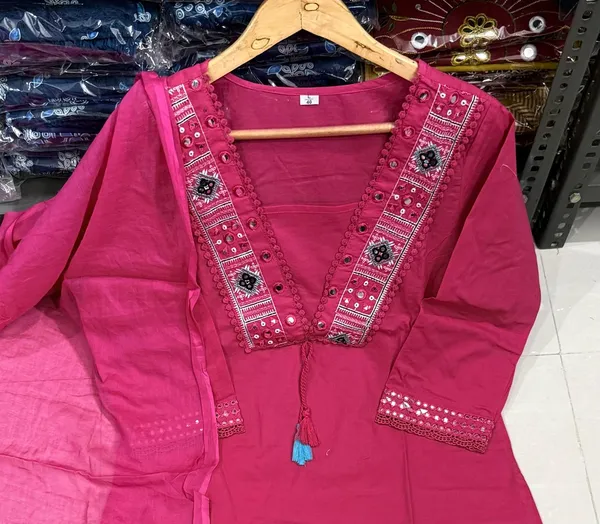 Beautiful_Rani_color__cotton_kurta_set_