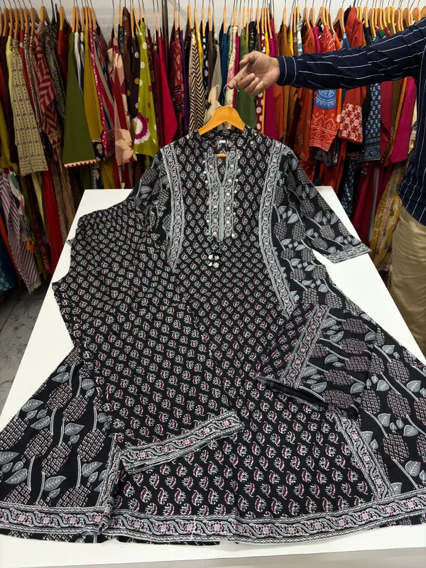 Black_Elegant_Cotton_Flex_Kurta_Plazzo_Set_with_Dupatta