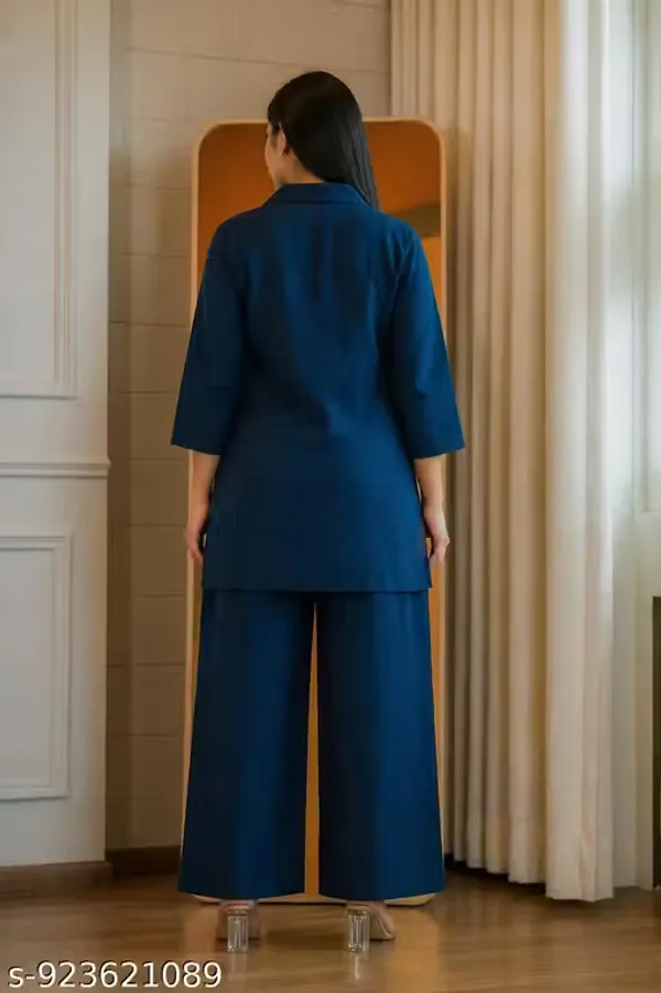 Blue_Color_Cotton_Slub_Co-Ord_Set