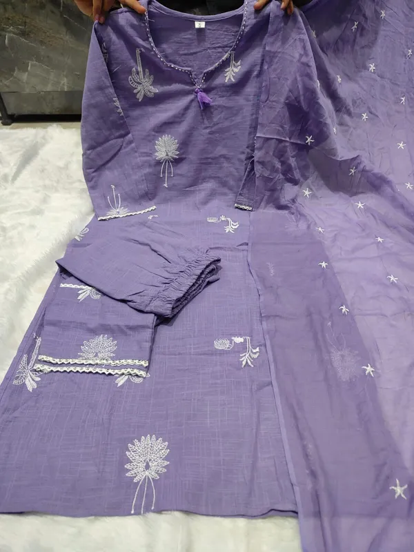 Blue_Cotton_Full_Embroidered_Kurta_Set_with_Cotton_Slub_Pant