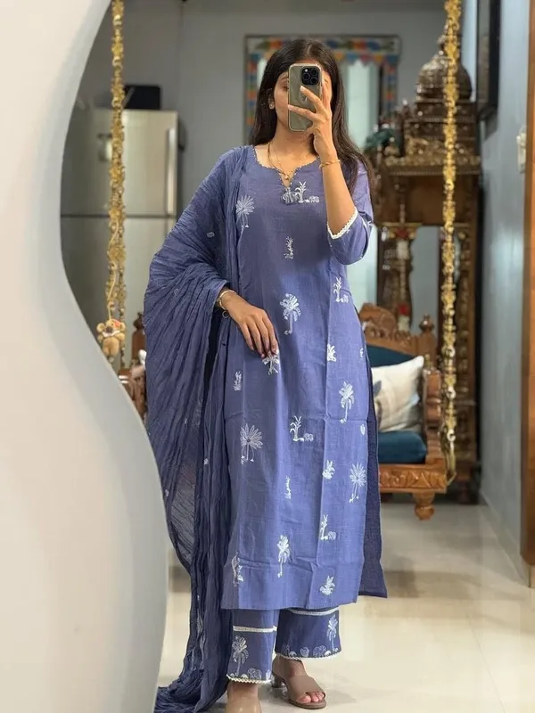 Blue_Cotton_Full_Embroidered_Kurta_Set_with_Cotton_Slub_Pant