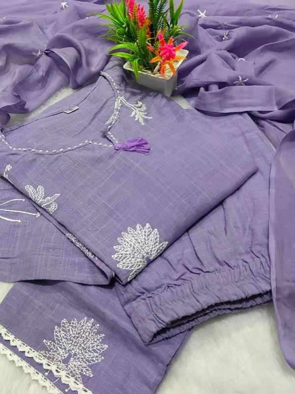 Blue_Cotton_Full_Embroidered_Kurta_Set_with_Cotton_Slub_Pant