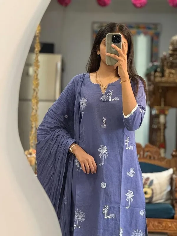 Blue_Cotton_Full_Embroidered_Kurta_Set_with_Cotton_Slub_Pant