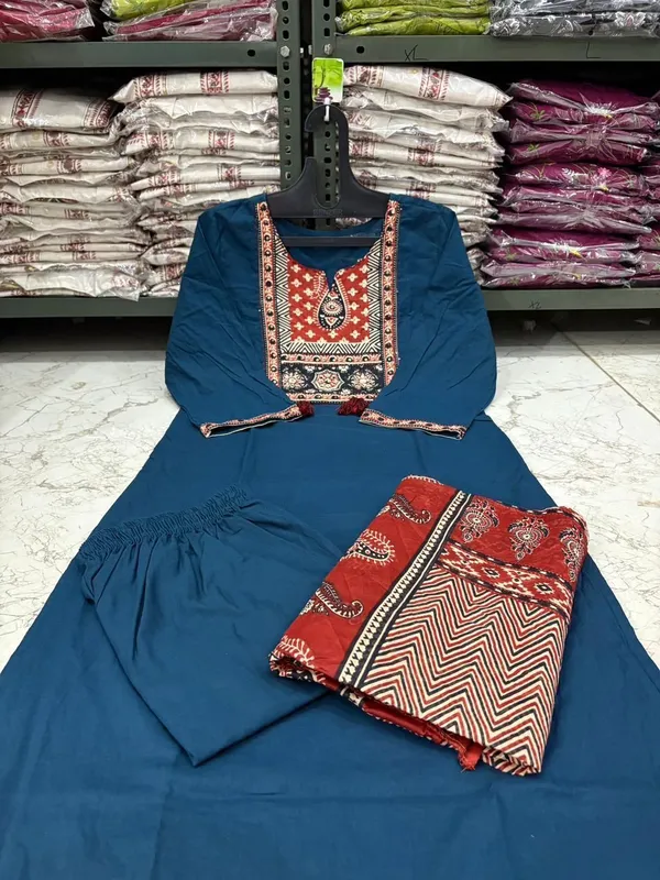 Blue_Heavy_Cotton_Suit_Set_with_Dupatta