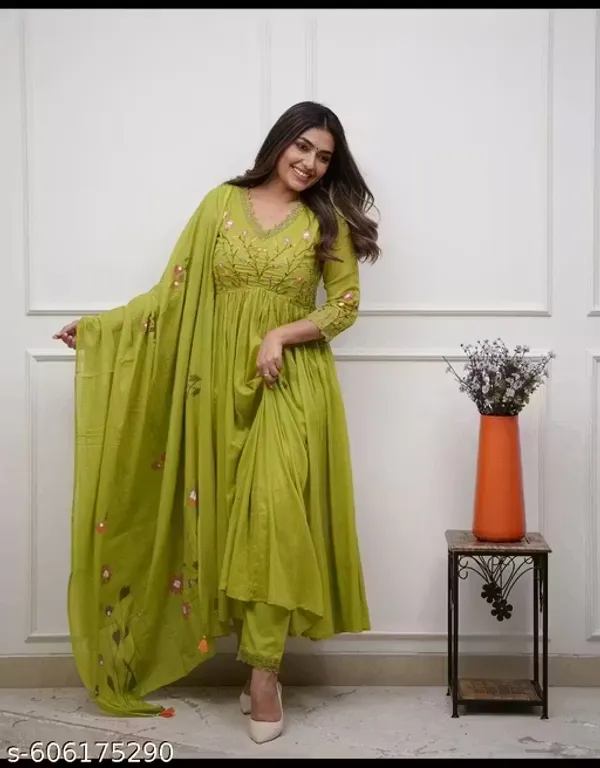 Green_Embroidered_Cotton_Kurta_and_Pant_Set_with_Dupatta