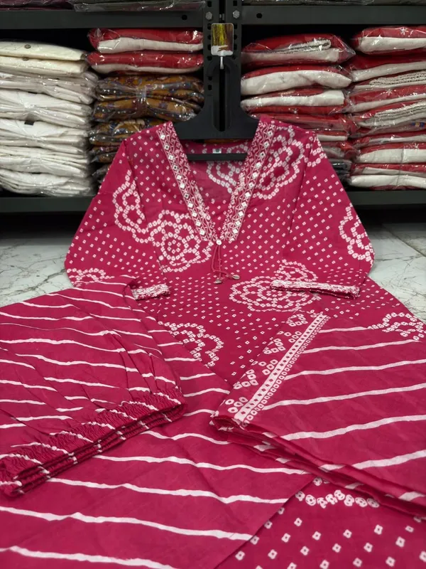 Jaipuri_Pink_Bandhani_Printed_Kurta_Palazzo_Set