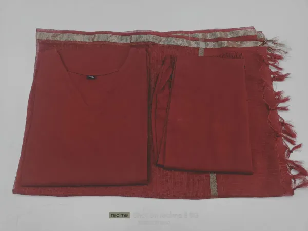 Maroon_Cotton_Kurta_and_Pant_Set_with_Kota_Doriya_Dupatta