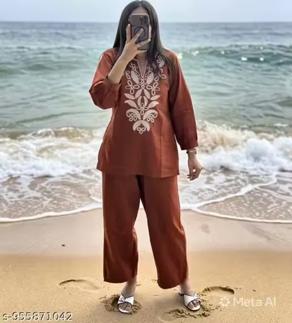 Orange_Premium_quality_designer_kurta_set