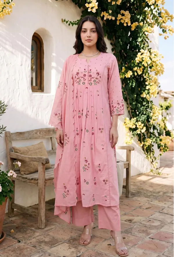 PINK_COLOR_ANARKALI_EMBROIDERY__KURTA_PANT_WITH_DUPPATA_SET_