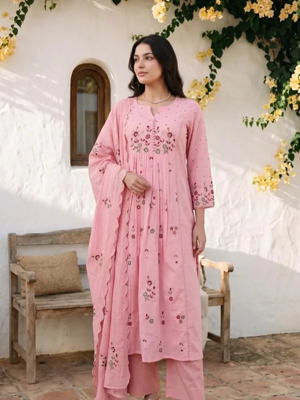 PINK_COLOR_ANARKALI_EMBROIDERY__KURTA_PANT_WITH_DUPPATA_SET_