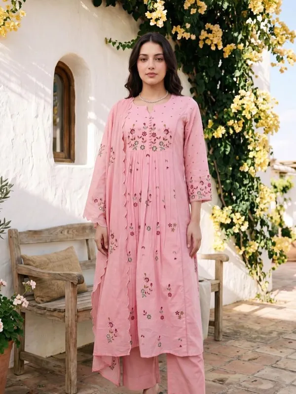 PINK_COLOR_ANARKALI_EMBROIDERY__KURTA_PANT_WITH_DUPPATA_SET_