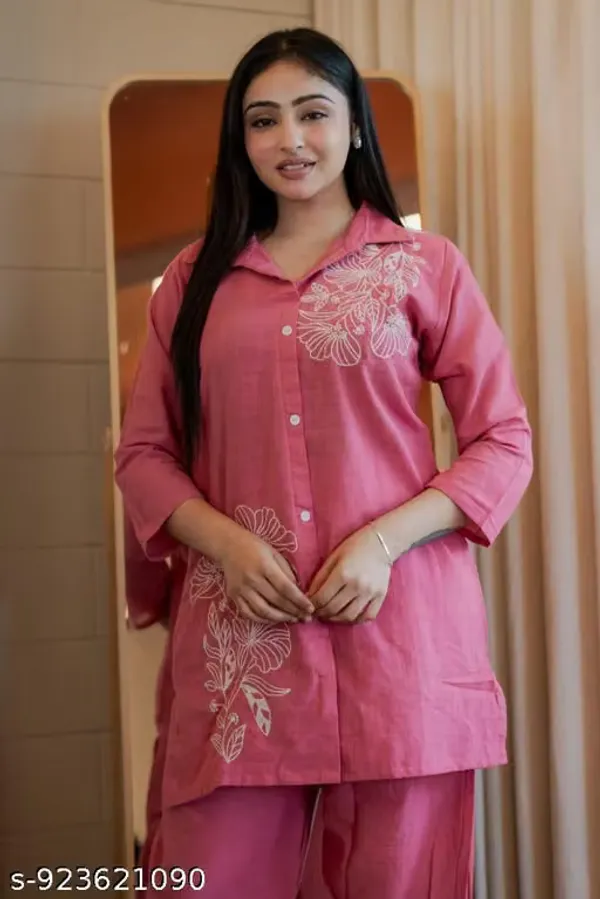 Pink_Color_Cotton_Slub_Co-Ord_Set