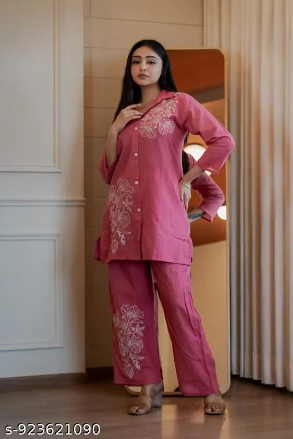 Pink_Color_Cotton_Slub_Co-Ord_Set