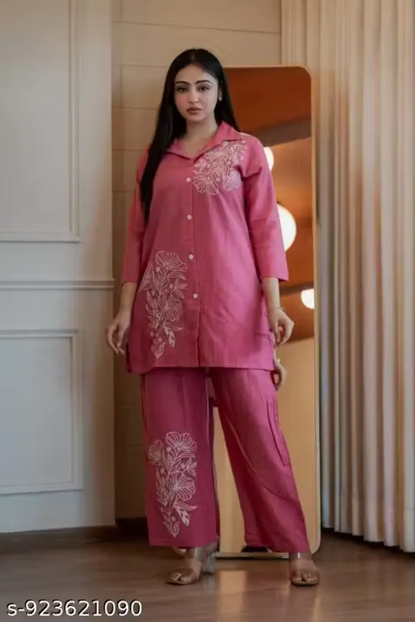 Pink_Color_Cotton_Slub_Co-Ord_Set