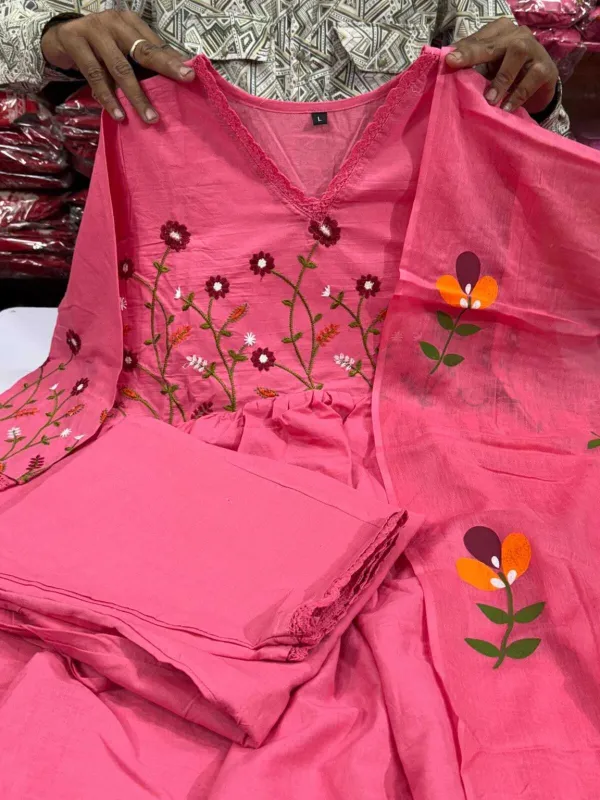 Pink_Pure_Cotton_Kurta_and_Pants_with_Dupatta