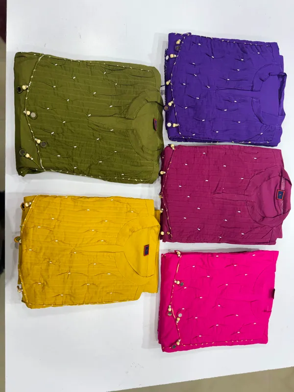 Premium_Purple_Color_Cotton_Kurti_Pant_Dupatta_Set