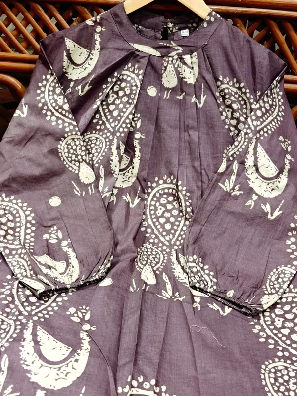 Pure_Cotton_Brown_Print_Kaftan_Styles_Kurti_with_Pant