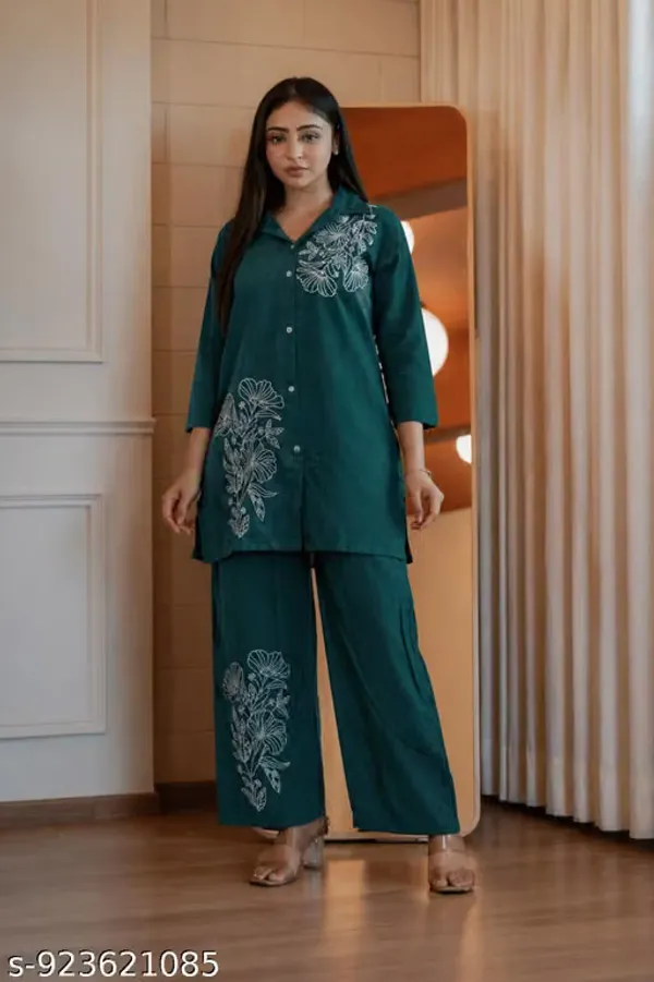 Rama_Green_Color_Cotton_Slub_Co-Ord_Set