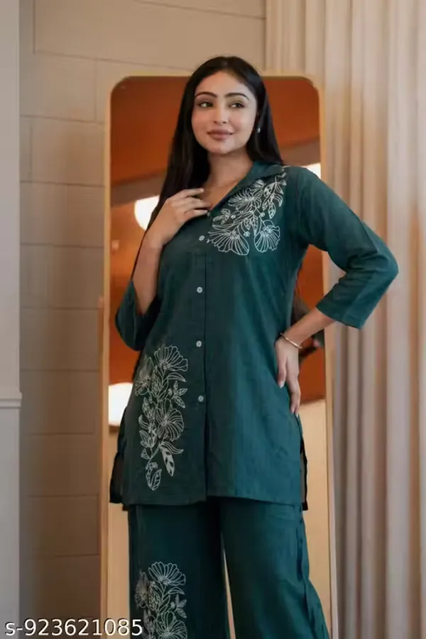 Rama_Green_Color_Cotton_Slub_Co-Ord_Set