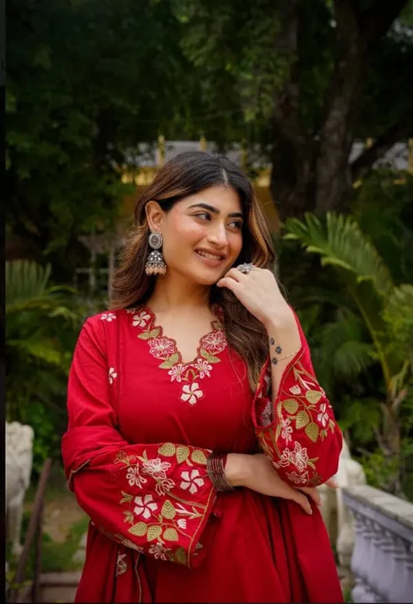 Red_Premium_Embroidered_Cotton_Flared_Suit_Set