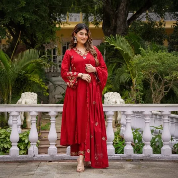 Red_Premium_Embroidered_Cotton_Flared_Suit_Set