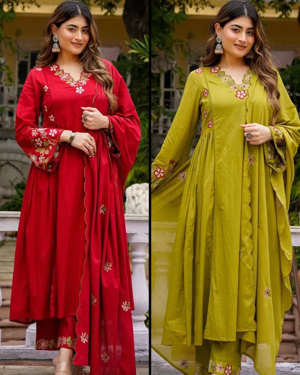 Red_Premium_Embroidered_Cotton_Flared_Suit_Set
