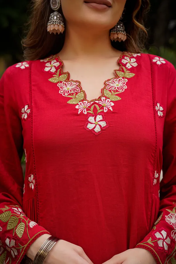 Red_Premium_Embroidered_Cotton_Flared_Suit_Set