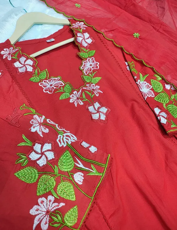 Red_Premium_Embroidered_Cotton_Flared_Suit_Set